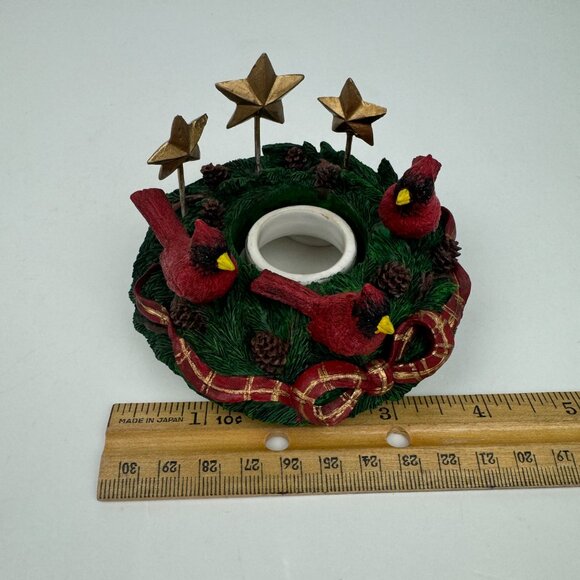 Old Virginia‎ Candle Company Cardinal Birds Gold Stars Candle Capper w Orig Box - Picture 15 of 15
